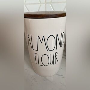 White Ceramic Almond Flour Canister